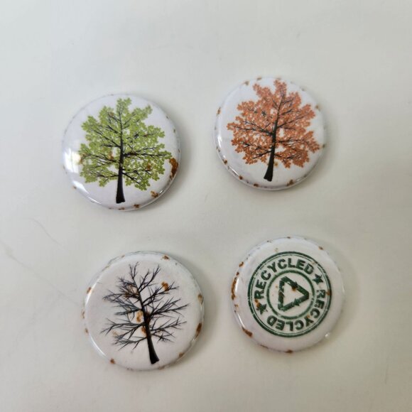 Recycled Magnetic Tree Pendant Locket Necklace Set Handmade Eco Friendly Nature - Picture 3 of 10